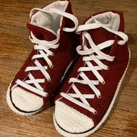 Pantofole di lana simil scarpa da tennis