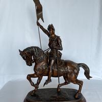 GIOVANNA d'ARCO A CAVALLO-SCULTURA METALLO BRONZAT