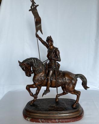 GIOVANNA d'ARCO A CAVALLO-SCULTURA METALLO BRONZAT