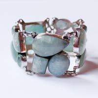 Bracciale argento e gemme di acquamarina 