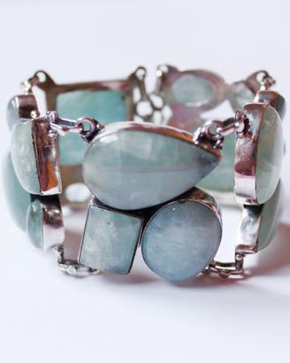 Bracciale argento e gemme di acquamarina 