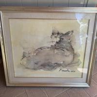 Quadri d'autore anni '70 - Coppia di Acquerelli Or