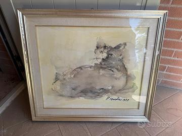 Quadri d'autore anni '70 - Coppia di Acquerelli Or