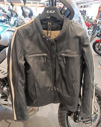 IXS Giacca Pelle Classic LD Stripe Nera Taglie: 52