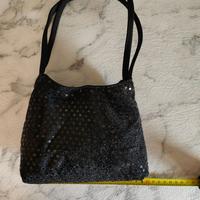 Mini borsetta lunga 20 cm con paillettes nuova