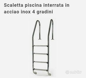 scala in acciaio per piscina interrata 4 gradini 