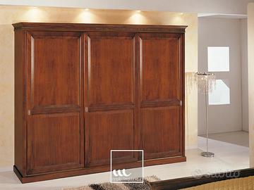 Armadio Guardaroba 3 ante scorrevoli finitura noce