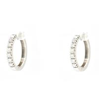 Orecchini a cerchio oro bianco con diamanti 0,70