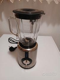 Mixer Imetec in acciaio e bicchiere in vetro nuovo