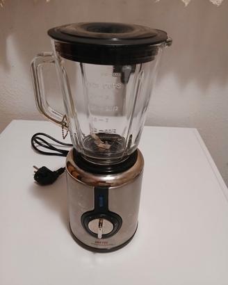 Mixer Imetec in acciaio e bicchiere in vetro nuovo
