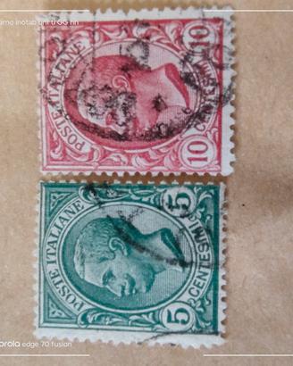 2 francobolli regno d'Italia del 1906
