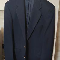 Giacca in panno di misto lana cashmere blu, tg 48