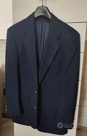 Giacca in panno di misto lana cashmere blu, tg 48