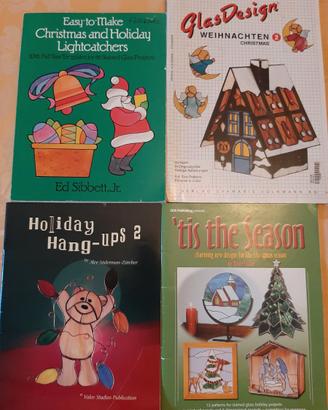 4 LIBRI DECORAZIONI NATALIZIE VETRATE TIFFANY