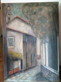 Quadro di Natale Autelitano anni 80 Scorcio Ligu
