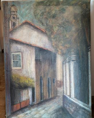Quadro di Natale Autelitano anni 80 Scorcio Ligu