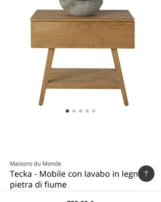 Mobile bagno legno e lavabo pietra