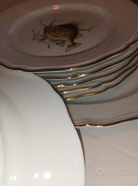 Richard Ginori 80' 6 piatti+vassoio contorno oro