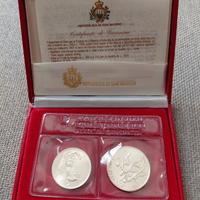 Dittico 500 lire argento e 1000 lire argento 