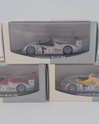 LOT 3 MINICHAMPS 1/43 INFINEON AUDI R8 SEBRING 200
