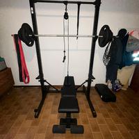 Power rack+panca+bilanciere+manubri+80 kg