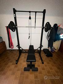 Power rack+panca+bilanciere+manubri+80 kg