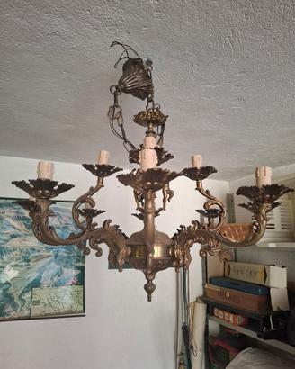 lampadario in ottone
