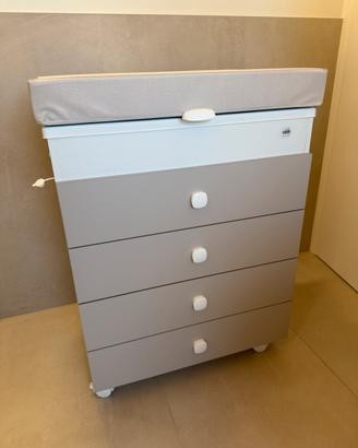 Cassettiera fasciatoio con Vaschetta per bagnetto