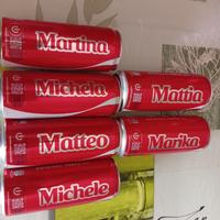 lattine di coca cola serie nomi 2025 vuote