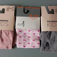 Calze collant bambina 6/8 anni 3 pezzi nuove