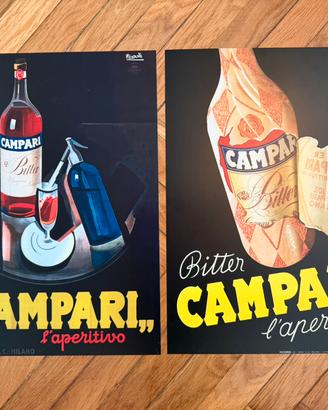 Lotto 2 poster CAMPARI – Riproduzioni vintage A3