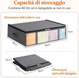 Contenitori Sottoletto, Scatole Vestiti 40Lt 3 pez
