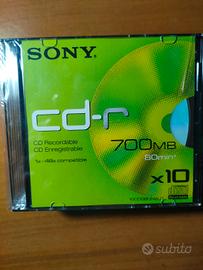 confezione 10 cd-r SONY da 700MB (80 minuti)
