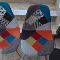 Sedia patchwork legno sedie vari colori