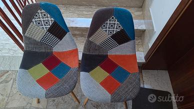 Sedia patchwork legno sedie vari colori