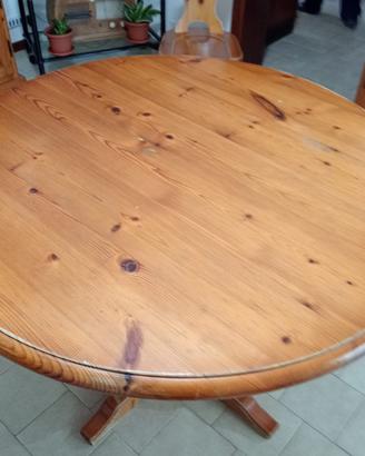 Tavolo rotondo Pino di Svezia