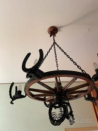 Lampadario ferro battuto