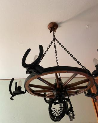Lampadario ferro battuto