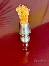 Pennello barba vintage metallo ciuffo a vite