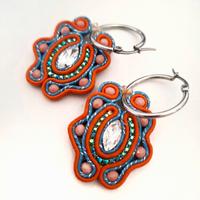 orecchini cerchietto ciondolo soutache