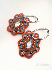 orecchini cerchietto ciondolo soutache