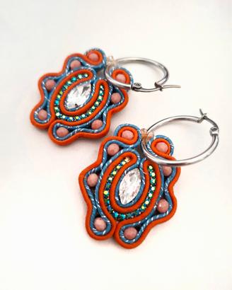 orecchini cerchietto ciondolo soutache