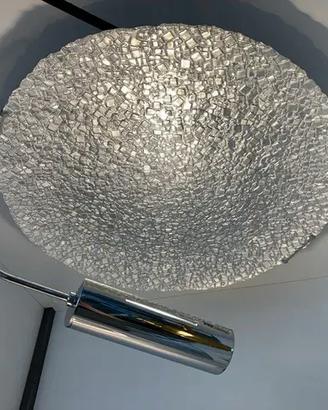 Lampada soffitto metallo/vetro mosaico argento