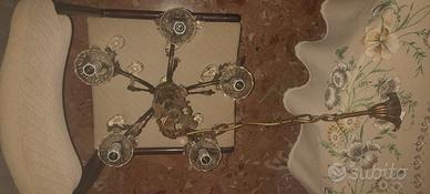 lampadario con luci a forma di candela vintage 