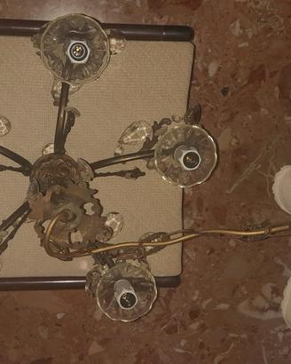 lampadario con luci a forma di candela vintage 