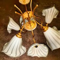 Lampadario ottone e vetro Murano