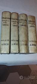 4 antichi volumi di collezioni leggi 1878-1880