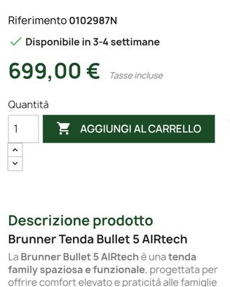 tenda da campeggio brunner airtech