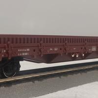 Trix 24344 DR 2x Carro pianale con stanti UIC Res