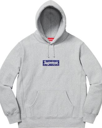 Supreme Bandana Box Logo Hooded Sweatshirt Grey